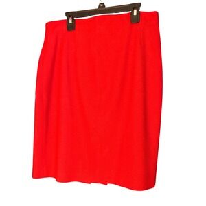 Chaus Vintage Red 100 Wool Crepe Pencil Skirt Lined Size 12 Career Classic